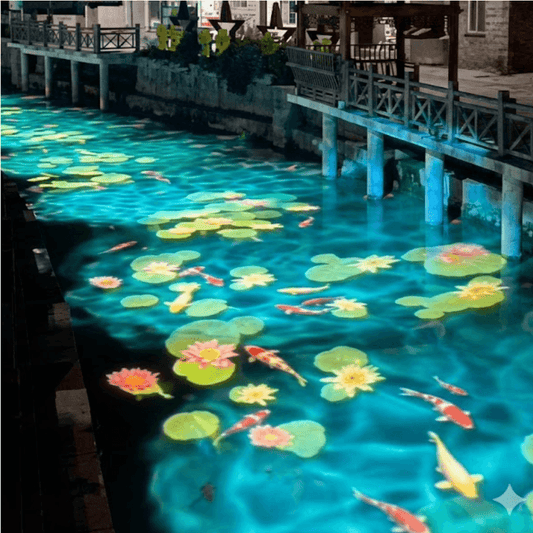 Dynamic Rotating Koi & Floral Gobo Projector — High-Power Prism Lens Outdoor Light with Lifelike Swimming Effect