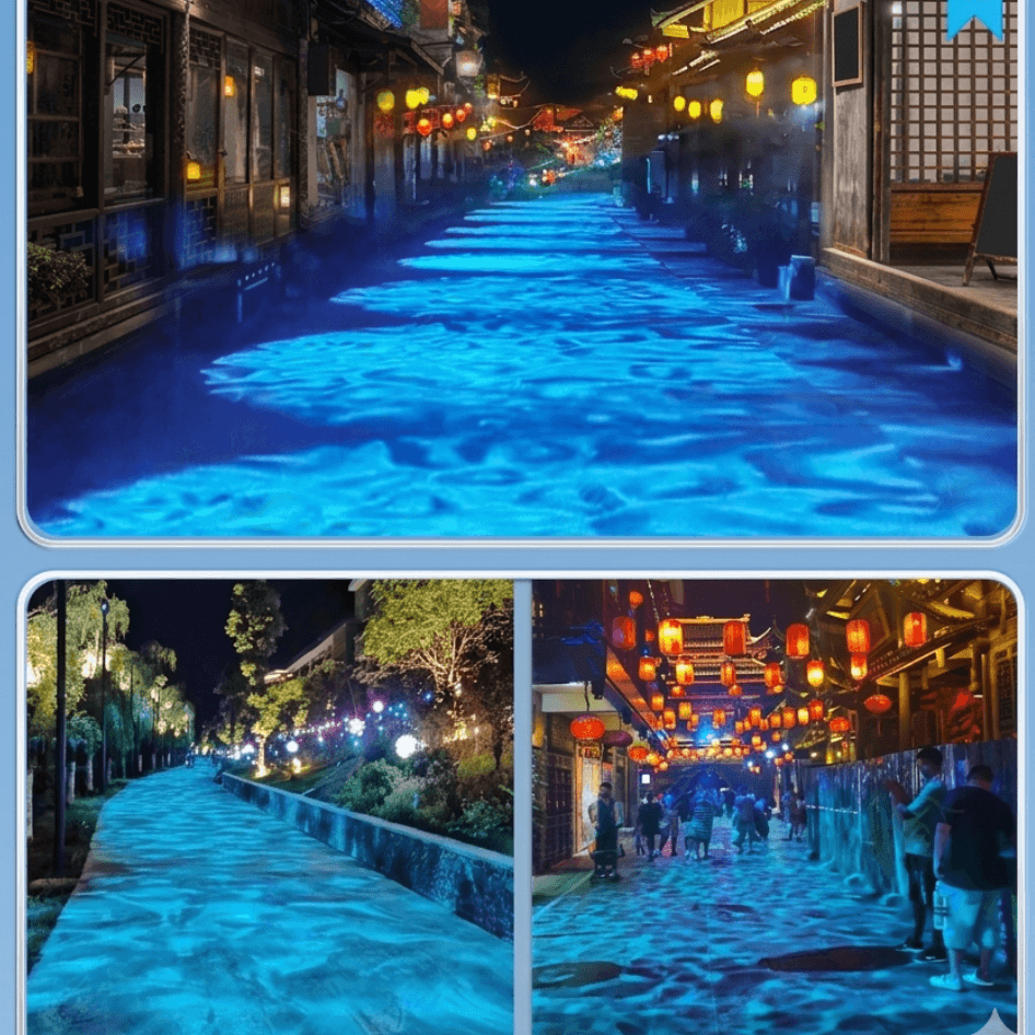 110wOutdoor Waterproof Water Ripple Projector - Dynamic Flowing Light for Landscape & Commercial Decor