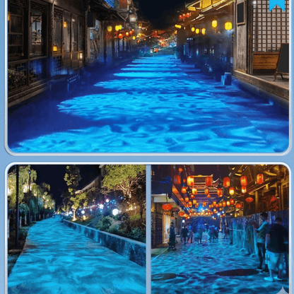 110wOutdoor Waterproof Water Ripple Projector - Dynamic Flowing Light for Landscape & Commercial Decor