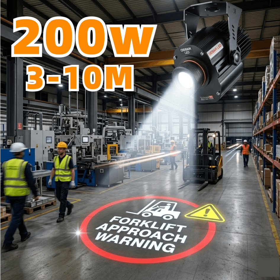 Industrial Virtual Safety Sign Projector — High-Visibility LED Warning Light for Floor Markings and Pedestrian Safety