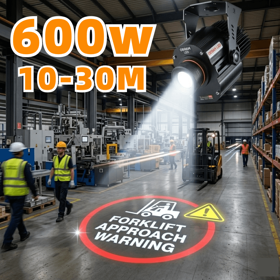 Industrial Virtual Safety Sign Projector — High-Visibility LED Warning Light for Floor Markings and Pedestrian Safety