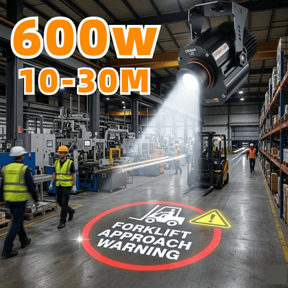 Industrial Virtual Safety Sign Projector — High-Visibility LED Warning Light for Floor Markings and Pedestrian Safety
