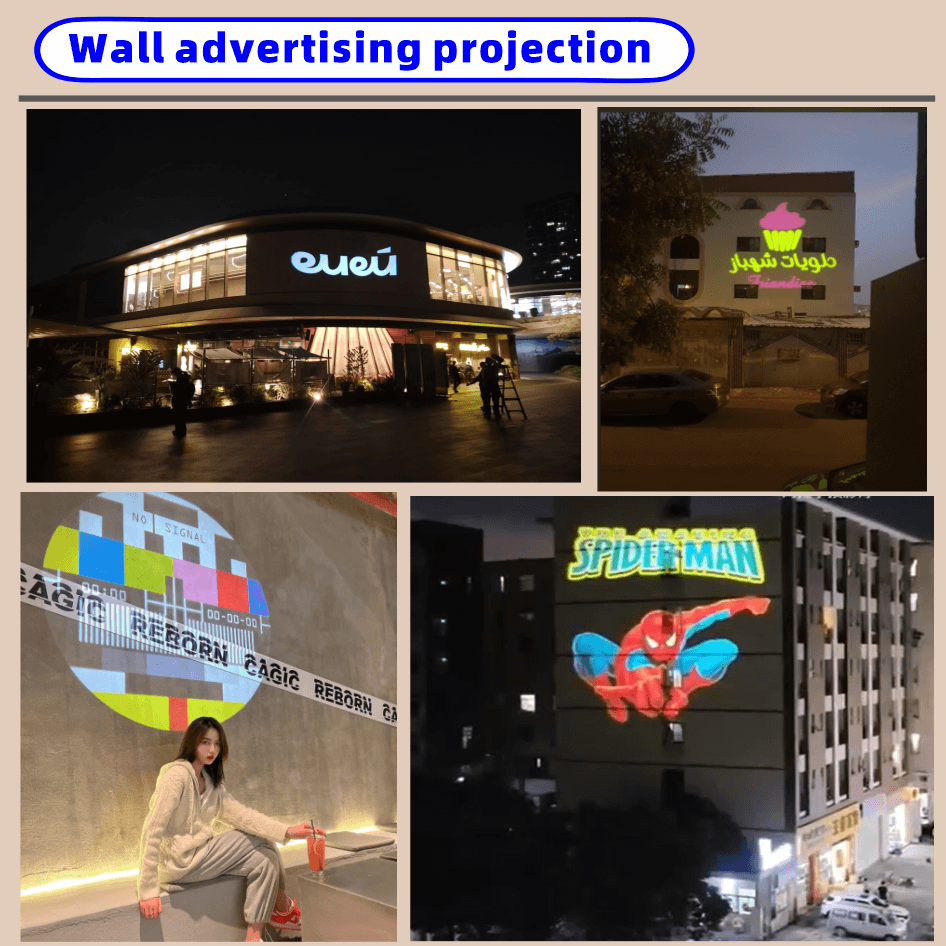 100w Automatic 4-Pattern Loop Gobo Projector - IP67 Waterproof Outdoor Dynamic Signage Light
