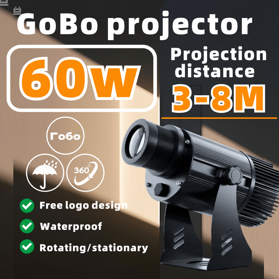 Gobo projector light 60w black custom logo outdoor