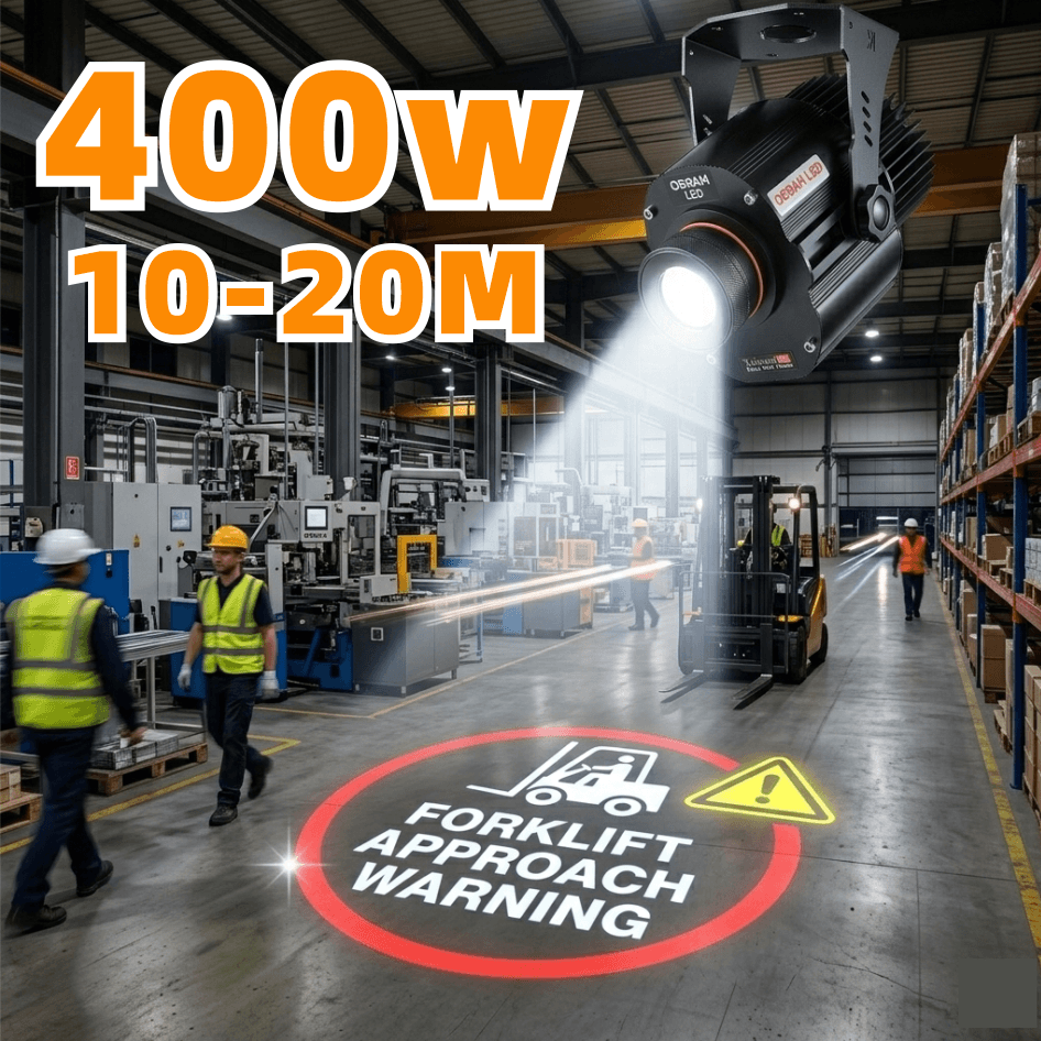 Industrial Virtual Safety Sign Projector — High-Visibility LED Warning Light for Floor Markings and Pedestrian Safety