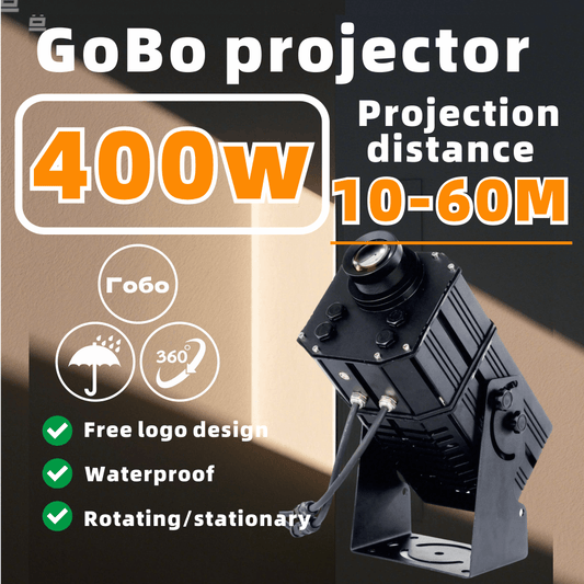 Powerful Outdoor Waterproof Gobo Projector Light, 400W High-Power Logo Projector for Exterior Walls