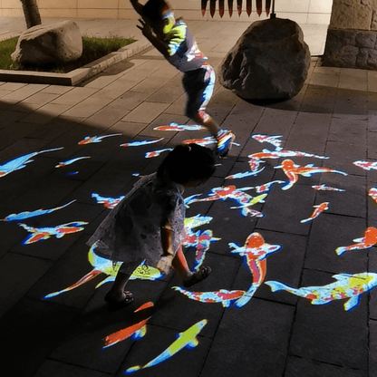 Dynamic Rotating Koi & Floral Gobo Projector — High-Power Prism Lens Outdoor Light with Lifelike Swimming Effect