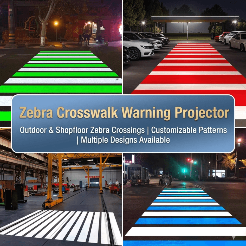 Industrial Virtual Safety Sign Projector — High-Visibility LED Warning Light for Floor Markings and Pedestrian Safety