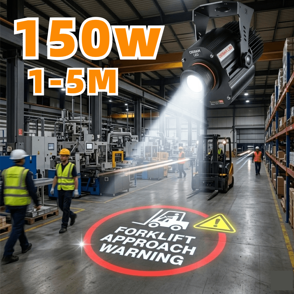 Industrial Virtual Safety Sign Projector — High-Visibility LED Warning Light for Floor Markings and Pedestrian Safety