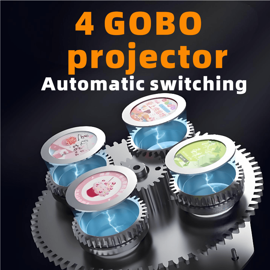 100w Automatic 4-Pattern Loop Gobo Projector - IP67 Waterproof Outdoor Dynamic Signage Light