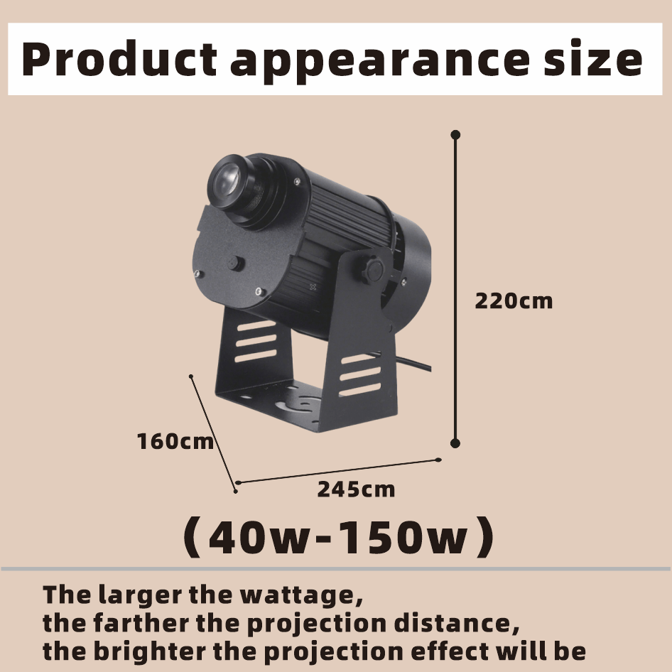 100w Automatic 4-Pattern Loop Gobo Projector - IP67 Waterproof Outdoor Dynamic Signage Light